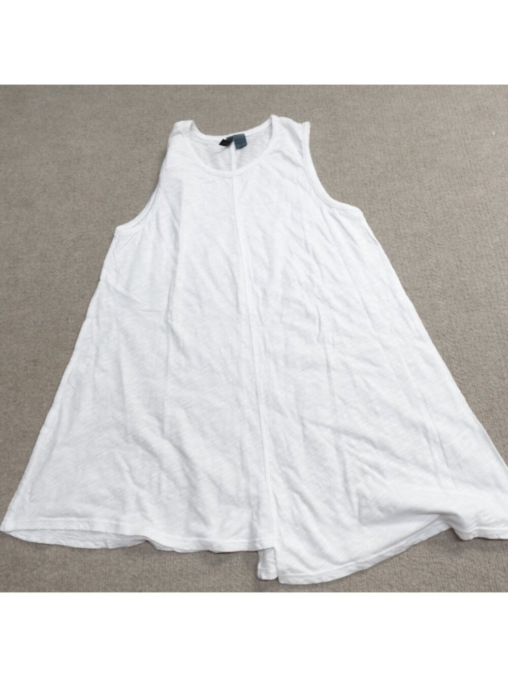 Left of Center Womens Top XS White Solid Oversized Tank Made in USA